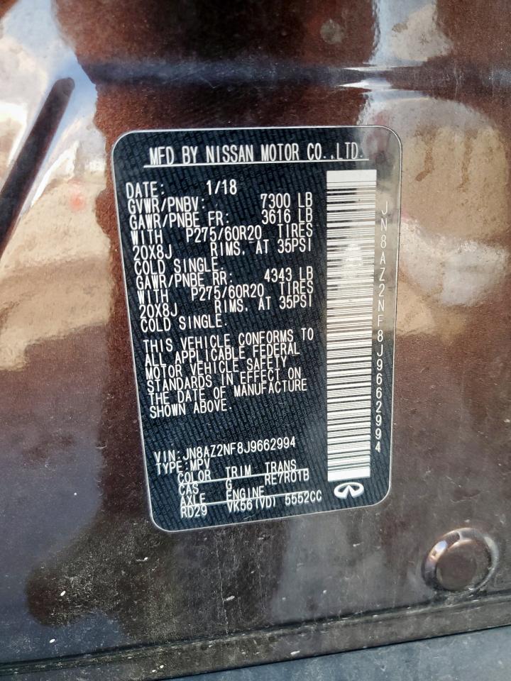 Lot #3317991971 2018 INFINITI QX80 BASE