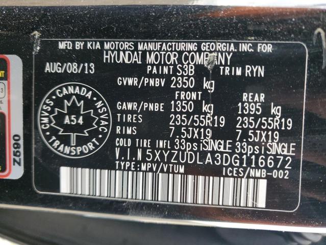 2013 HYUNDAI SANTA FE S - 5XYZUDLA3DG116672