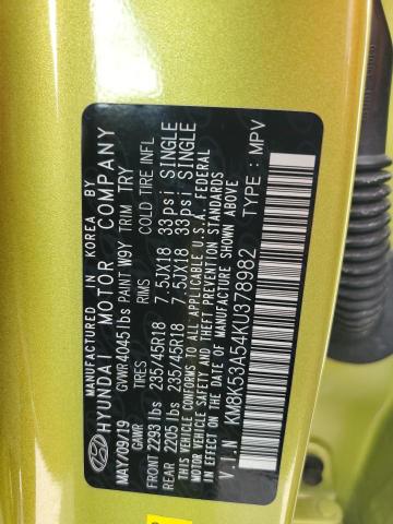 2019 HYUNDAI KONA ULTIM KM8K53A54KU378982