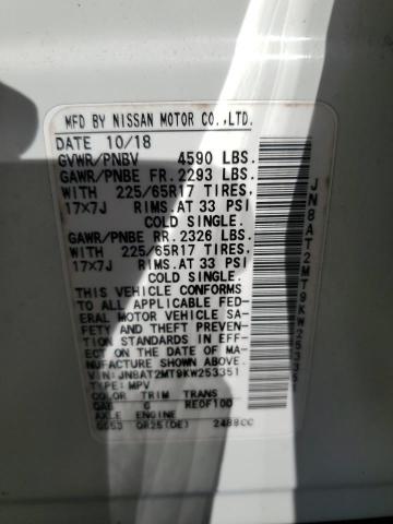 2019 NISSAN ROGUE S JN8AT2MT9KW253351