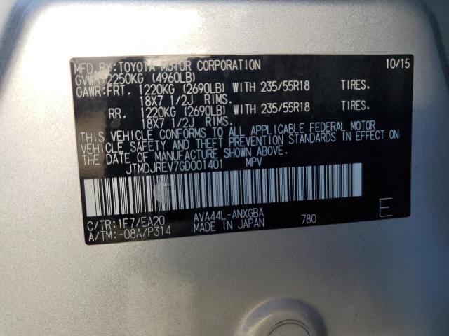 2016 TOYOTA RAV4 HV LIMITED JTMDJREV7GD001401