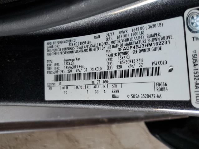 2017 FORD FIESTA SE 3FADP4BJ3HM162231