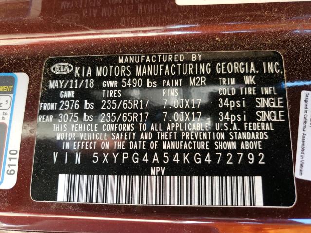 2019 KIA SORENTO LX - 5XYPG4A54KG472792