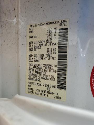 2021 NISSAN ROGUE SL 5N1AT3CA5MC784290