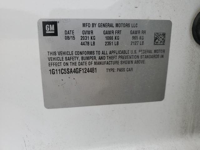 2016 CHEVROLET MALIBU LIMITED LT 1G11C5SA4GF124481