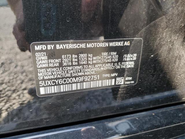 2021 BMW X6 XDRIVE4 5UXCY6C00M9F92751
