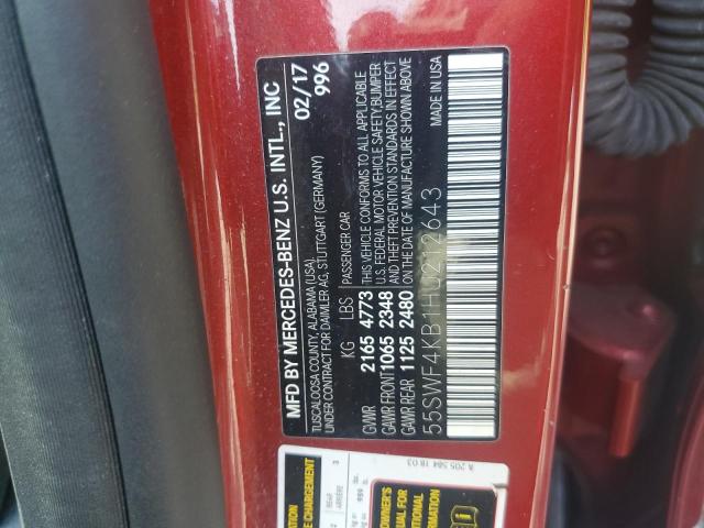 2017 MERCEDES-BENZ C 300 4MAT 55SWF4KB1HU212643