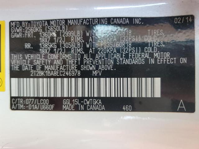 2014 LEXUS RX 350 BASE - 2T2BK1BA8EC246978