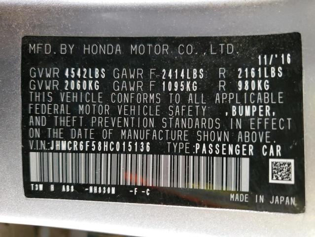 2017 HONDA ACCORD HYB JHMCR6F58HC015136