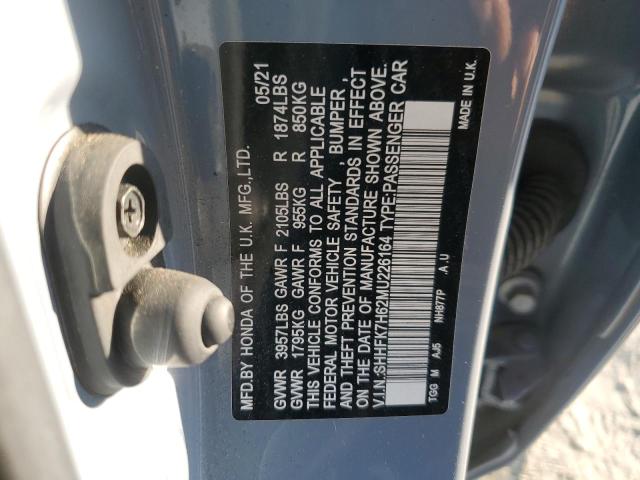 2021 HONDA CIVIC EX #3290282264