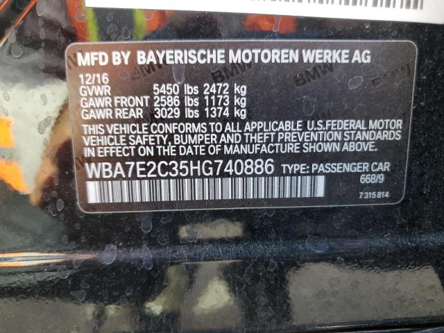 2017 BMW 740 I WBA7E2C35HG740886