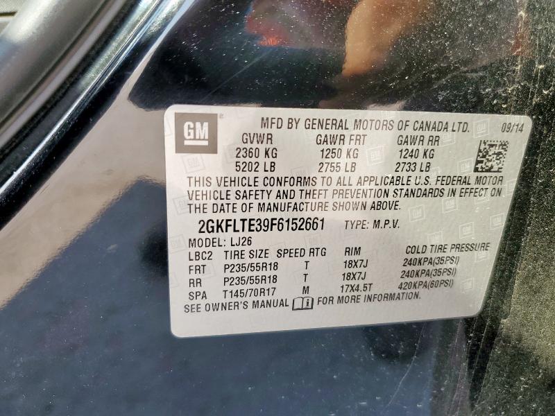 2015 GMC TERRAIN SL 2GKFLTE39F6152661