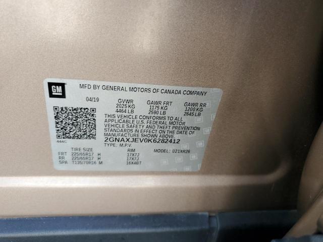 2019 CHEVROLET EQUINOX LT 2GNAXJEV0K6282412