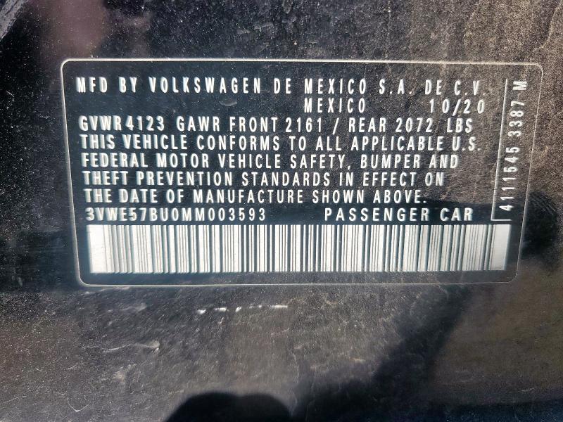 2021 VOLKSWAGEN JETTA SEL 3VWE57BU0MM003593
