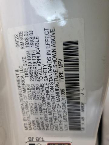 2022 ACURA RDX 5J8TC2H32NL011006