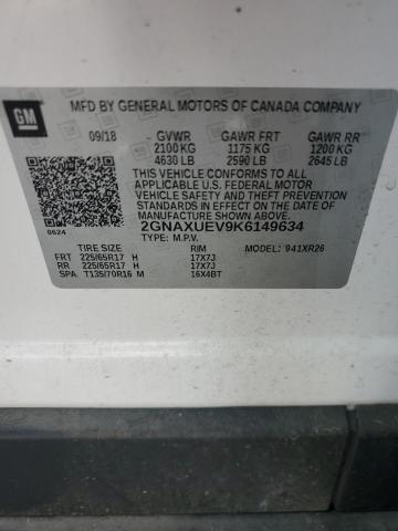 2019 CHEVROLET EQUINOX LT 2GNAXUEV9K6149634