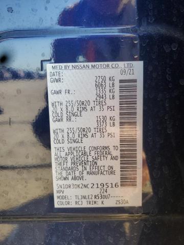 2022 NISSAN PATHFINDER - 5N1DR3DK2NC219516