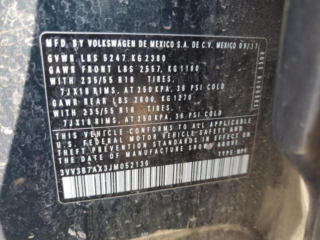 2018 VOLKSWAGEN TIGUAN SE 3VV3B7AX3JM052136