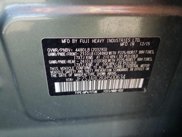 2016 SUBARU FORESTER 2.5I JF2SJABC8GH500634