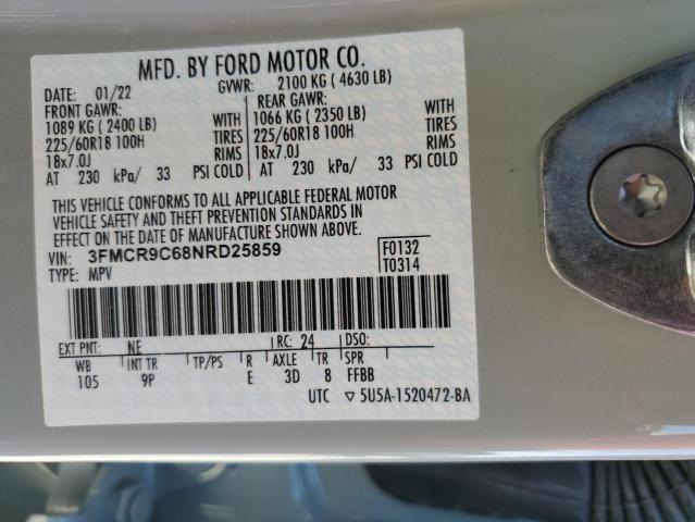 2022 FORD BRONCO SPORT OUTER BANKS 3FMCR9C68NRD25859
