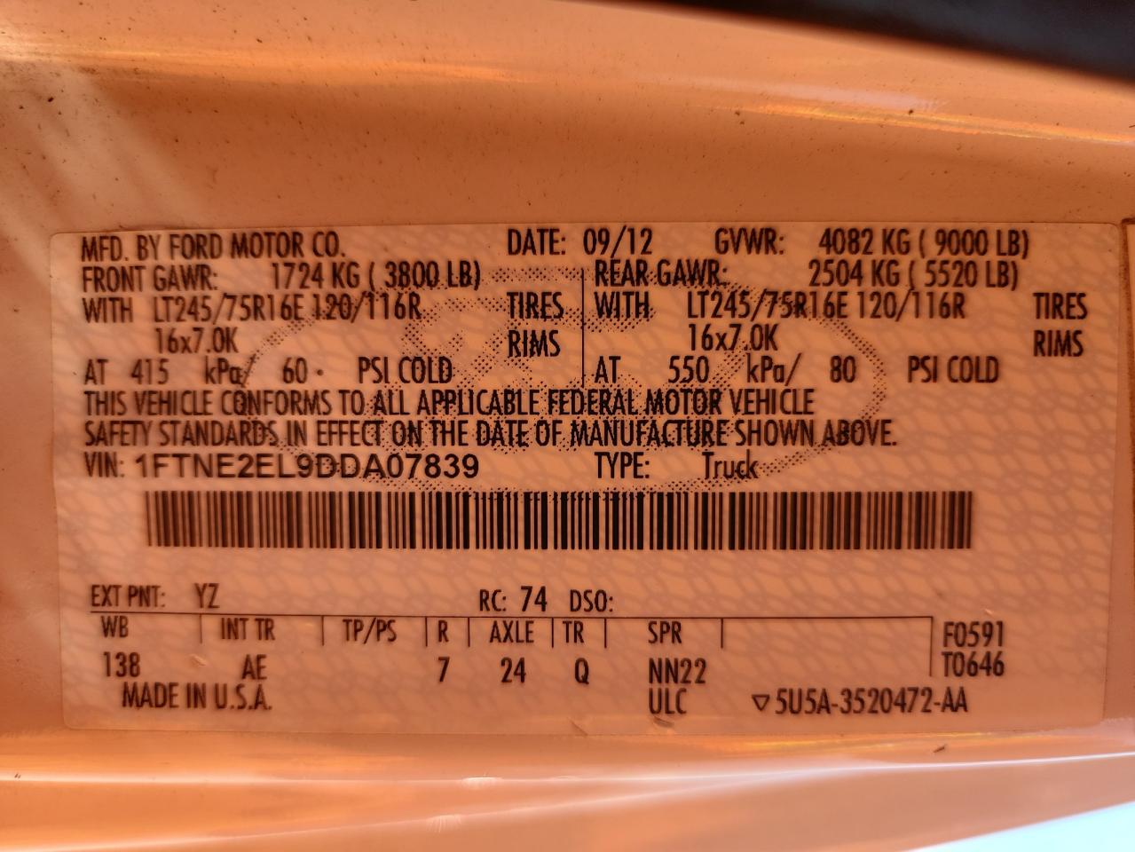 FORD ECONOLINE E250 VAN