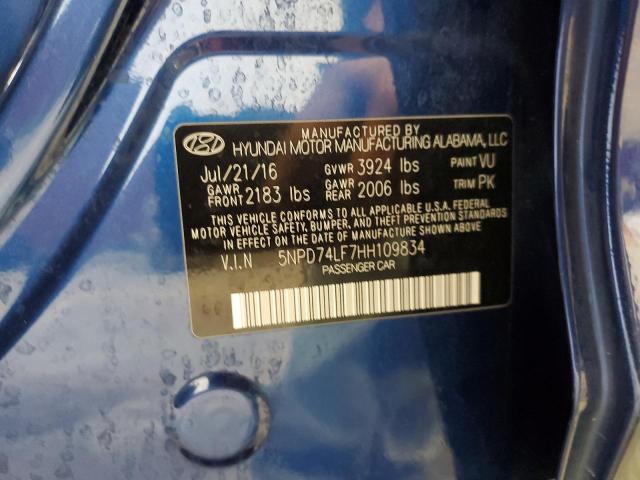 2017 HYUNDAI ELANTRA SE 5NPD74LF7HH109834