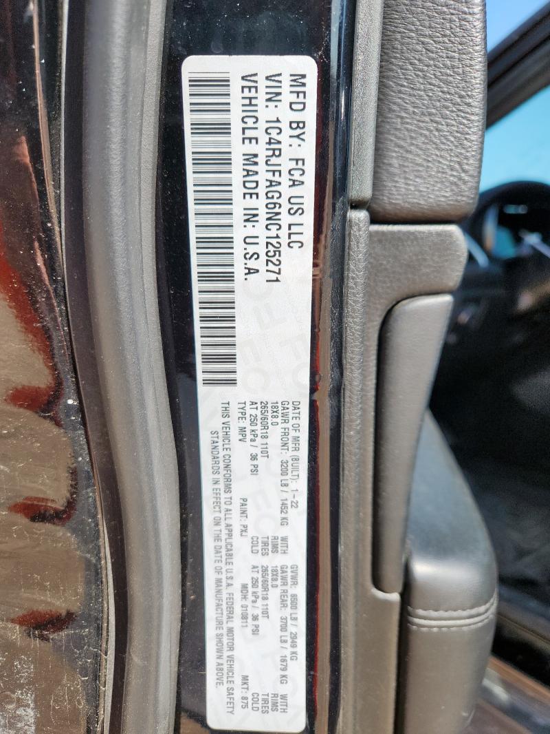 2022 JEEP GRAND CHER - 1C4RJFAG6NC125271