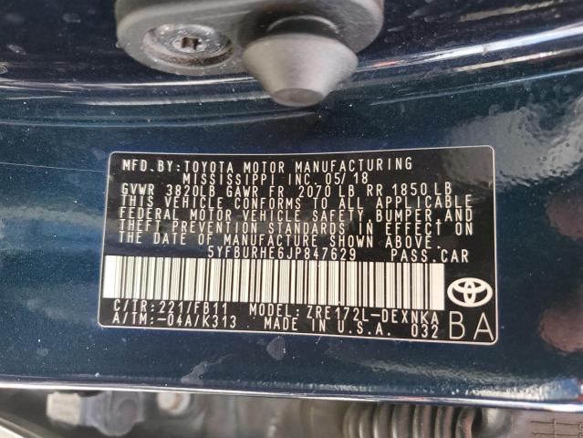 2018 TOYOTA COROLLA L - 5YFBURHE6JP847629