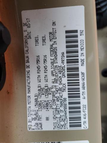 2017 TOYOTA TACOMA DOU 3TMCZ5AN4HM080700