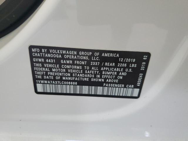 2020 VOLKSWAGEN PASSAT SE - 1VWWA7A37LC006886