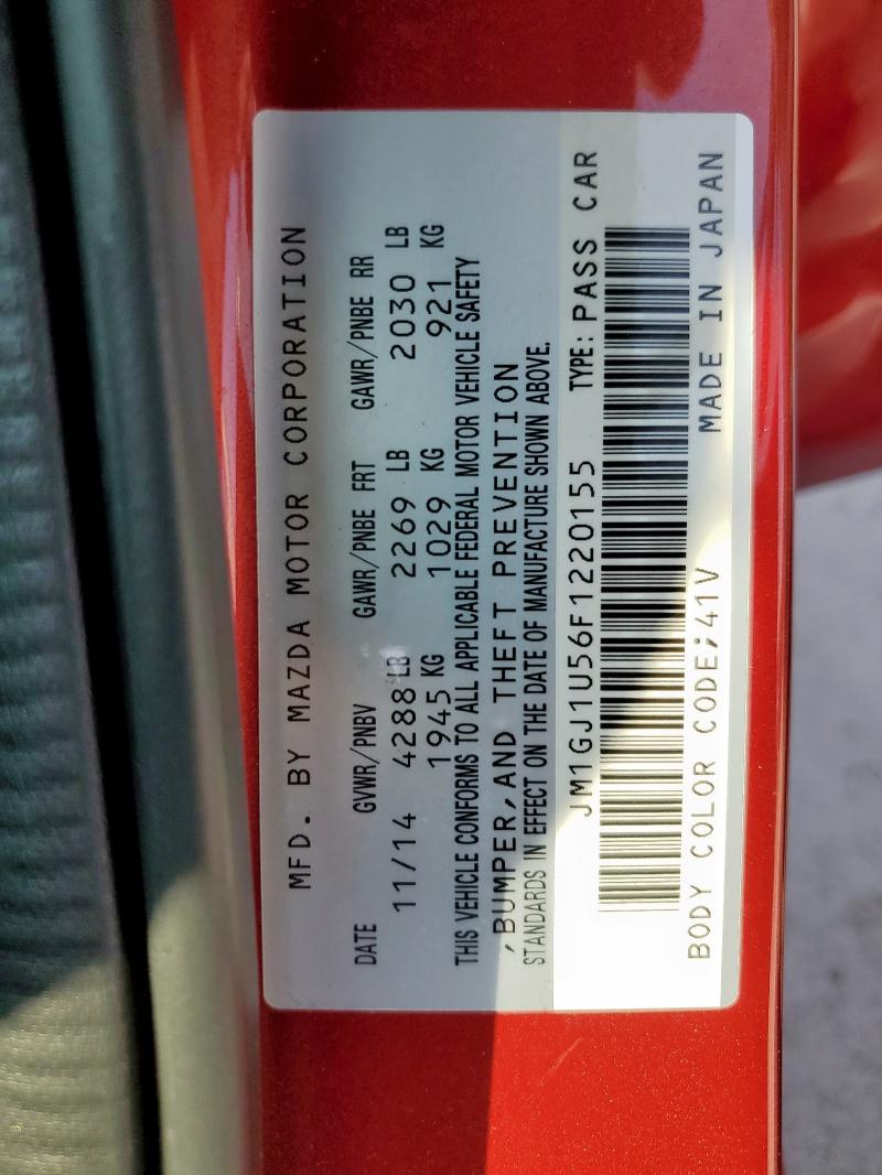 2015 MAZDA 6 SPORT JM1GJ1U56F1220155