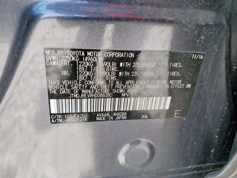 2017 TOYOTA RAV4 HV LIMITED JTMDJREV8HD086380