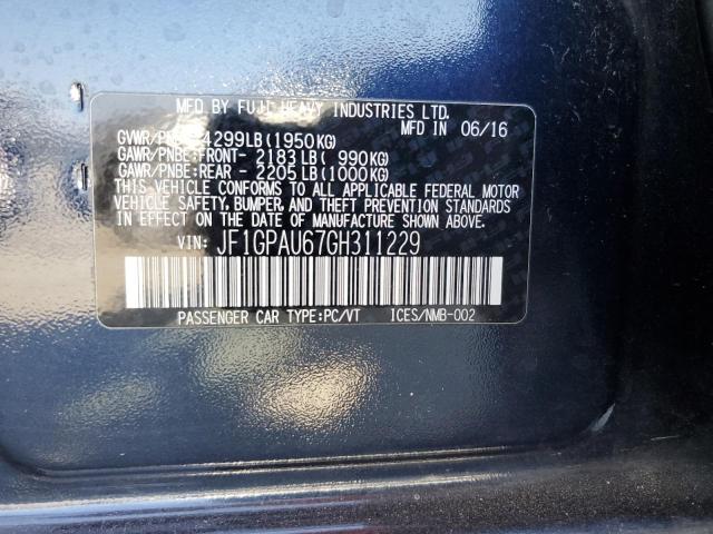 2016 SUBARU IMPREZA SP JF1GPAU67GH311229