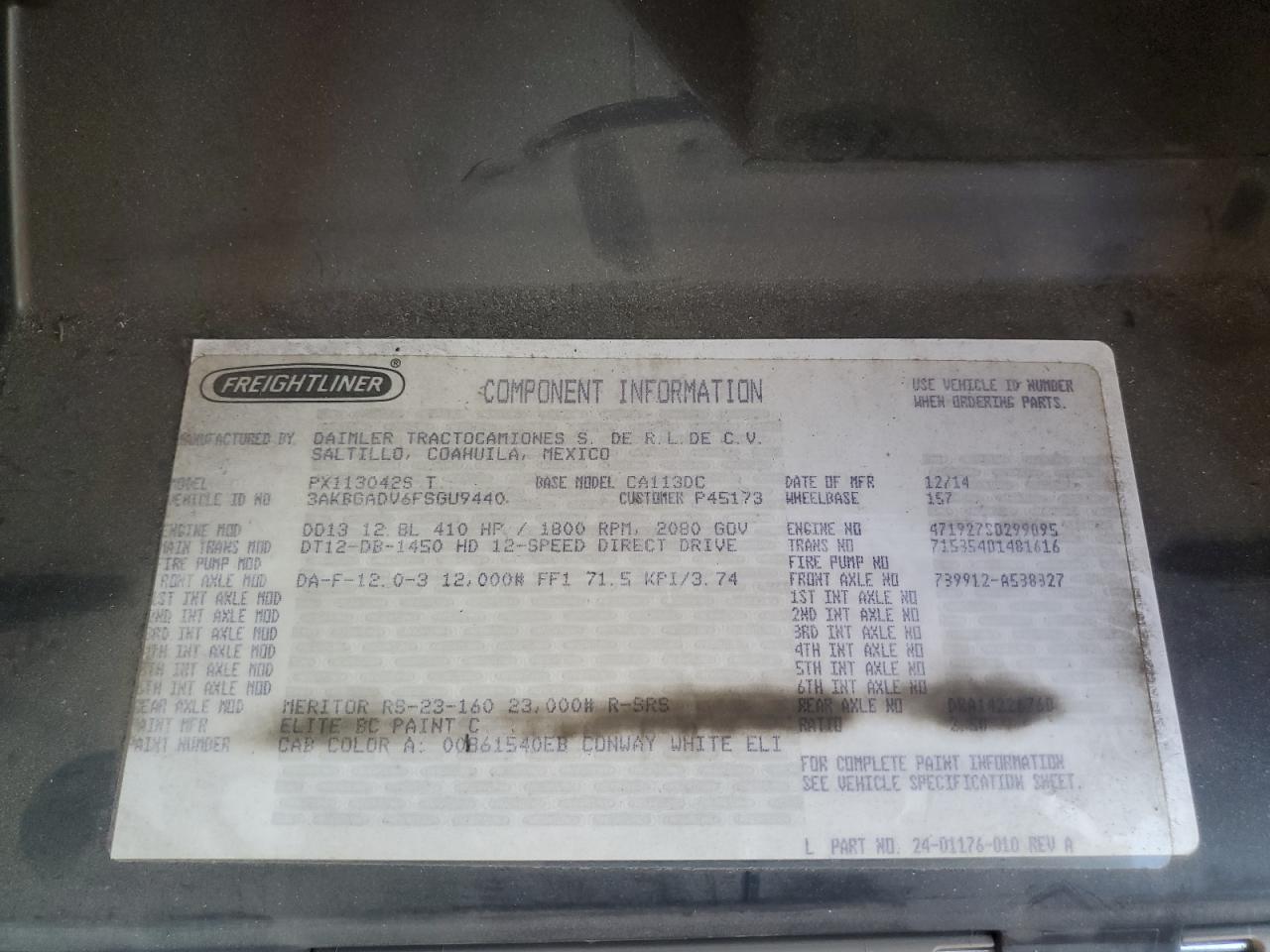 Lot #3245256574 2015 FREIGHTLINER CASCADIA