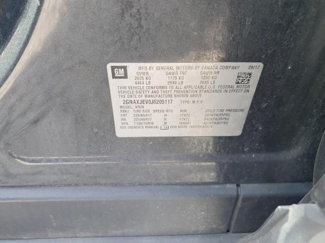 2018 CHEVROLET EQUINOX LT 2GNAXJEV0J6205117