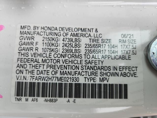 2021 HONDA CR-V SE - 7FARW2H77ME021930