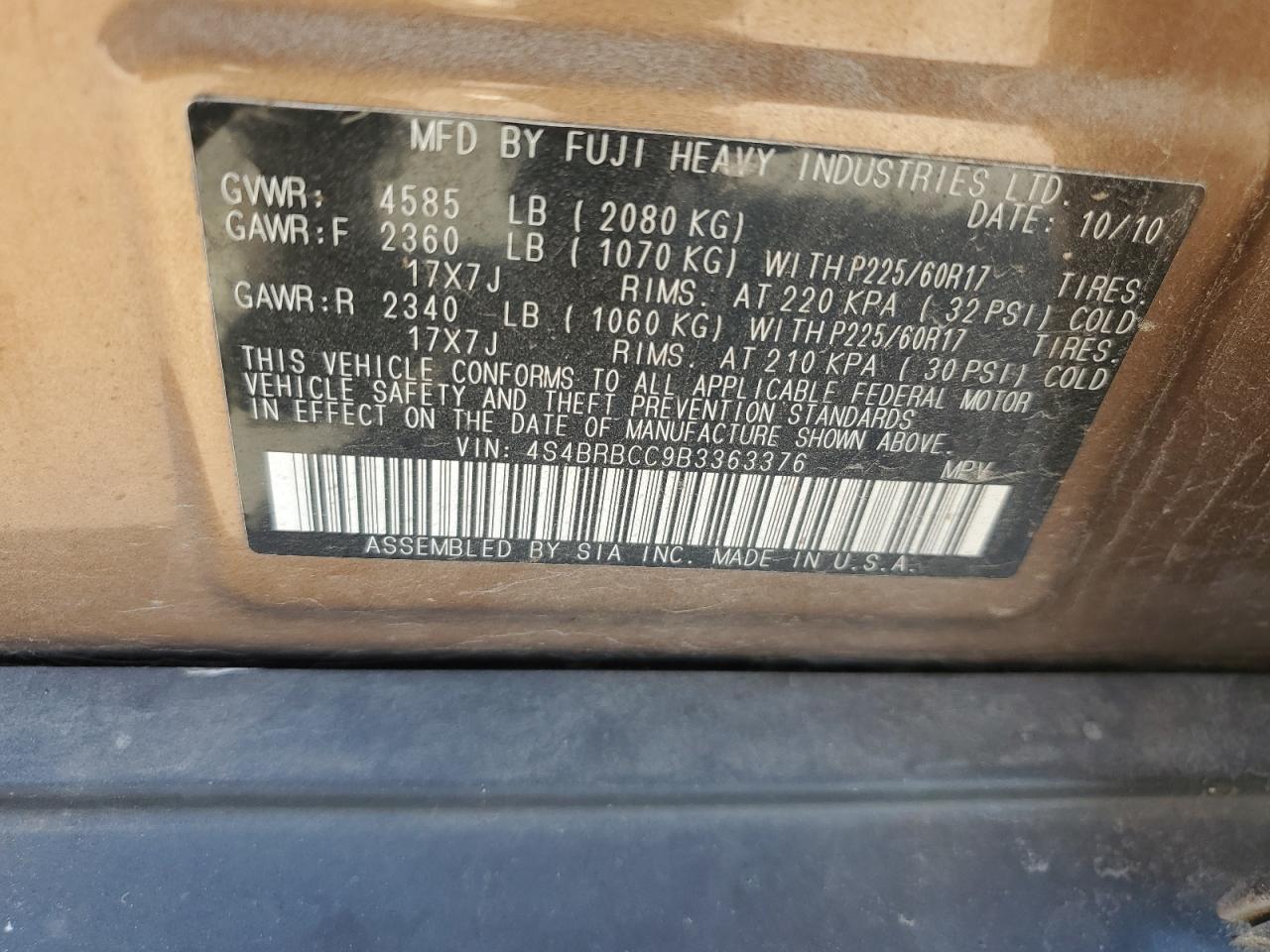 SUBARU OUTBACK 2.5I PREMIUM