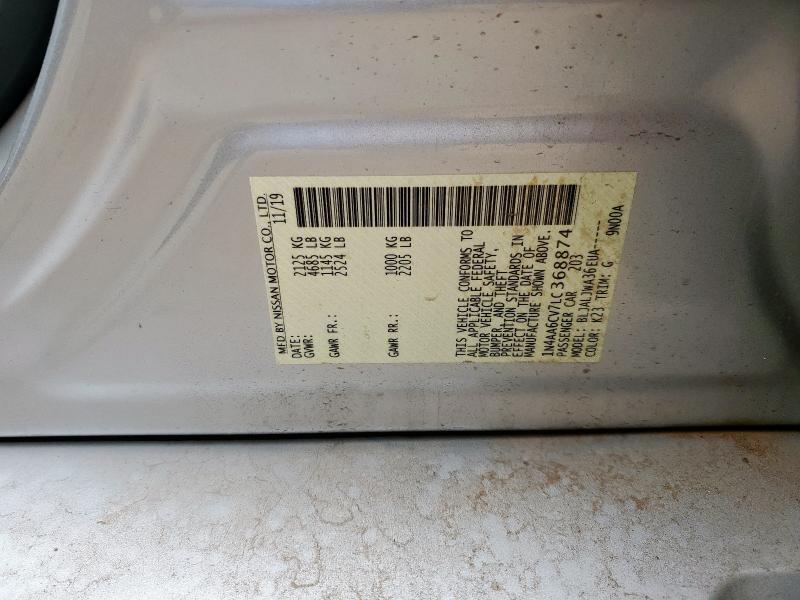 2020 NISSAN MAXIMA SV 1N4AA6CV7LC368874