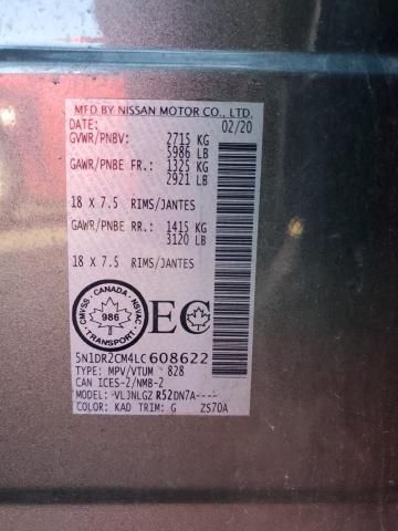 2020 NISSAN PATHFINDER - 5N1DR2CM4LC608622