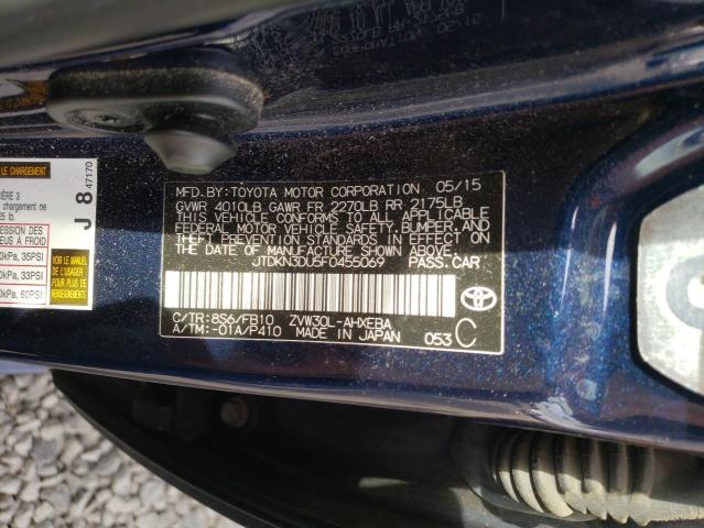 2015 TOYOTA PRIUS - JTDKN3DU5F0455069
