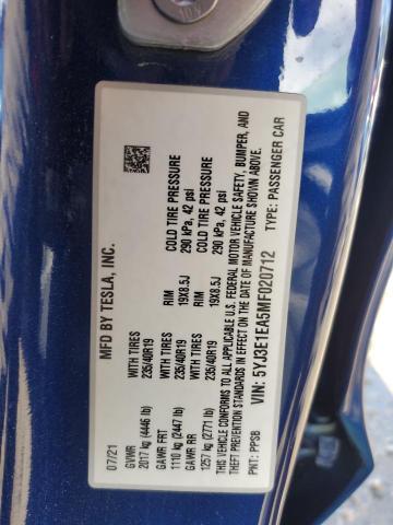 2021 TESLA MODEL 3 #3301751386