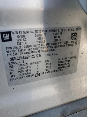 2017 CHEVROLET TRAX LS 3GNCJNSB2HL287708