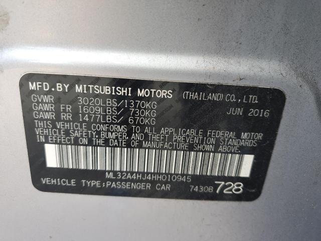2017 MITSUBISHI MIRAGE SE ML32A4HJ4HH010945