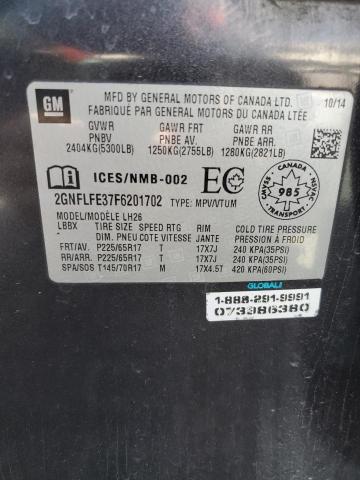 2015 CHEVROLET EQUINOX LT 2GNFLFE37F6201702