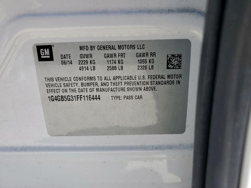 2015 BUICK LACROSSE 1G4GB5G31FF116444