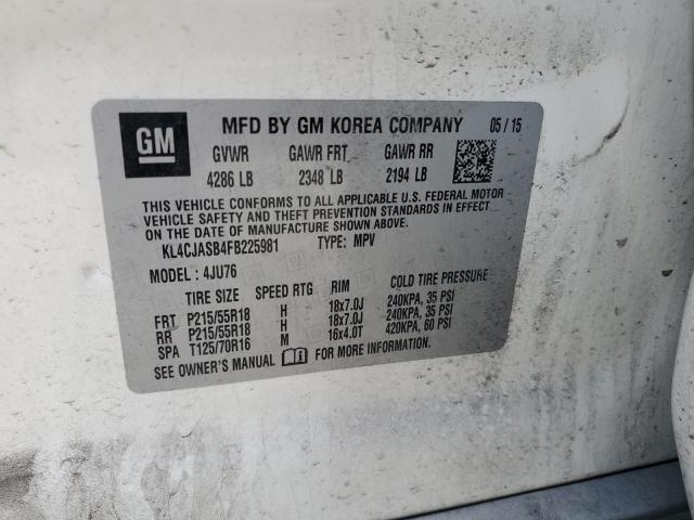 2015 BUICK ENCORE KL4CJASB4FB225981