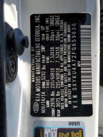 5XYKU4A72FG659636 2015 KIA SORENTO