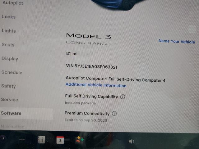 2025 TESLA MODEL 3 5YJ3E1EA0SF063321