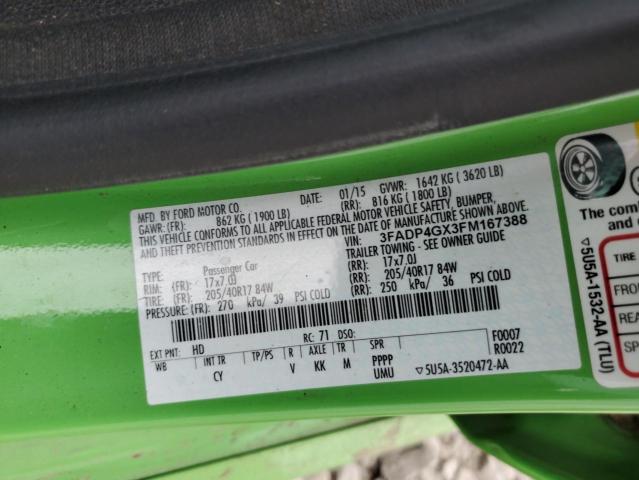 2015 FORD FIESTA ST 3FADP4GX3FM167388