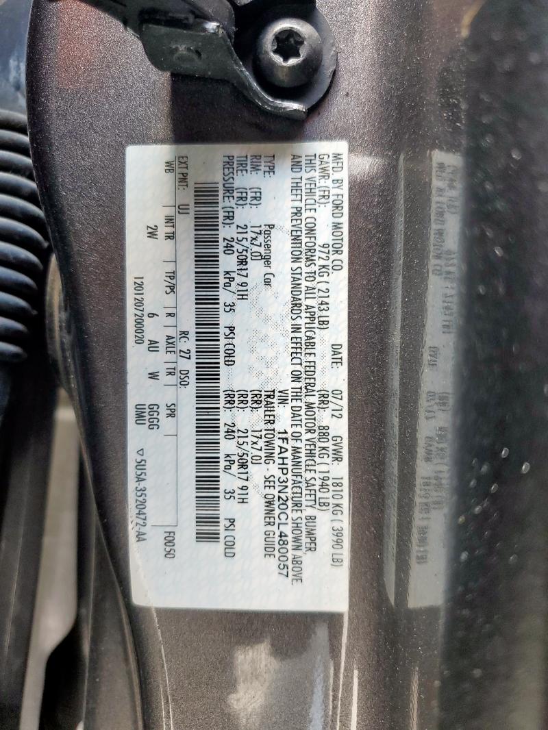 2012 FORD FOCUS TITA - 1FAHP3N20CL480057